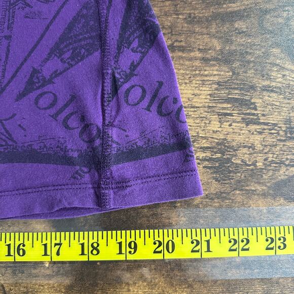 Volcom T Shirt Large Purple Black VNeck Y2K 90s Grunge - Picture 5 of 10